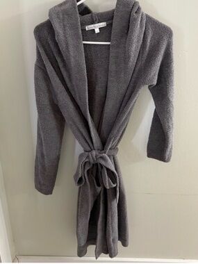 Little Giraffe Giraffe at Home Gray Plush Hooded Robe S/M